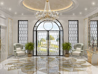 Luxury villa entrance interior design in Dubai, Algedra Interior Design Algedra Interior Design Pasillos, vestíbulos y escaleras de estilo moderno