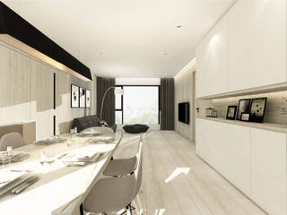 Apartment in King's Park Hill, ED Design Limited ED Design Limited غرفة السفرة