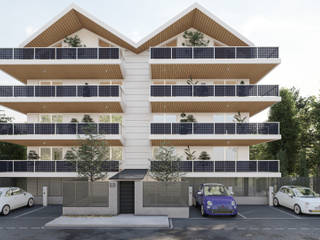 Maison 15_Render Esterni per Costruzione "Ex Novo", Render db Studio Render db Studio Casas multifamiliares