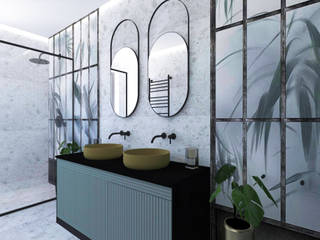 LUKSUSOWY APARTAMENT W ZAKOPANEM, Studio4Design Studio4Design Baños modernos Azulejos