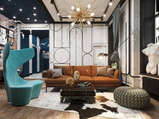 Сюрреалистический лофт от Lares Design, Lares Design Lares Design Industrial style living room