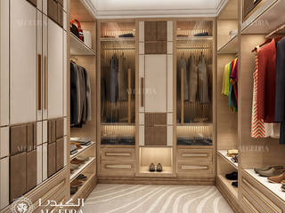 Luxury closet design in Dubai, Algedra Interior Design Algedra Interior Design モダンデザインの ドレッシングルーム