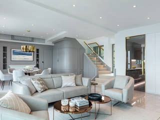 Different Layers of Grey for a Light-European Home - Villa Sorrento, Hong Kong, Grande Interior Design Grande Interior Design Phòng khách phong cách kinh điển Grey