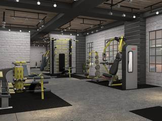 LYS FITNESS (GYM DESIGN) @ BISTUPUR JAMSHEDPUR, I DECORE INTERIORS I DECORE INTERIORS Modern gym Concrete Grey