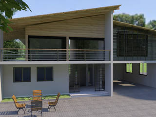 FACHADA CASA CAMPESTRE, Arquydesign Arquydesign 전원 주택 우드 우드 그레인