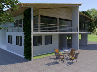 FACHADA CASA CAMPESTRE, Arquydesign Arquydesign Chalés e casas de madeira Madeira Efeito de madeira