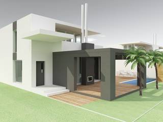 Villa's met zwembad, MEF Architect MEF Architect Villas کنکریٹ White