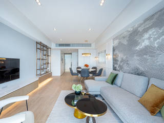 A Contemporary-Elegant Gallery - Residence Bel-Air, Hong Kong, Grande Interior Design Grande Interior Design モダンデザインの リビング 灰色