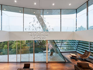 Wow-Villa mit Panoramablick, Najjar - Najjar Architekten Najjar - Najjar Architekten Moderne Wohnzimmer Massivholz Braun