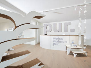 kartonmöbel - nachhaltig, stylish, weiss wohnen pur. weiss wohnen pur. Commercial spaces Natural Fibre Beige