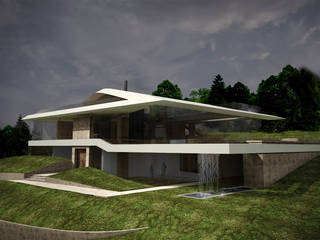 Klimafreundliche Vila mit Traumausblick , Najjar - Najjar Architekten Najjar - Najjar Architekten Villa Aluminium/Zink Weiß