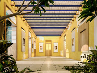 Propuesta de Restauración y Adecuación Arquitectónica , PERPETUO ARQUITECTURA PERPETUO ARQUITECTURA Colonial style corridor, hallway& stairs