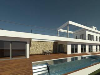 PROYECTO PARA VIVIENDA UNIFAMILIAR CON PISCINA EN CAP D’ES MORO (SANTANYÍ-MALLORCA), BONFILL INGENIERÍA, ARQUITECTURA Y PAISAJE S.L. BONFILL INGENIERÍA, ARQUITECTURA Y PAISAJE S.L. Detached home کنکریٹ