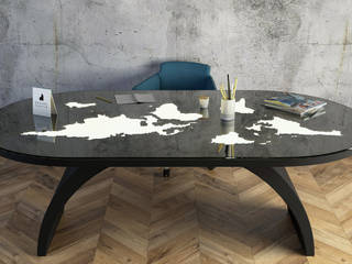 World Table, Degano Design Degano Design Modern Study Room and Home Office
