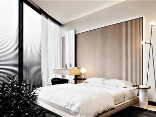 現代經典室內設計 Modern classic interior design, May kong 美空設計 May kong 美空設計 Small bedroom Wood Wood effect