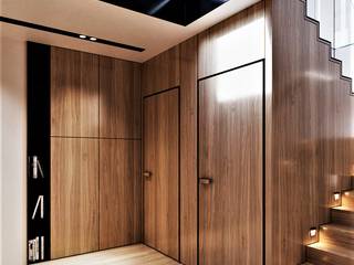 現代經典室內設計 Modern classic interior design, May kong 美空設計 May kong 美空設計 Modern corridor, hallway & stairs Plywood