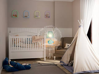 Bebek & Çocuk Odası Projelerimiz, İMHOTEP COUNTRY FURNİTURE Proje Tasarım&Aydınlatma İMHOTEP COUNTRY FURNİTURE Proje Tasarım&Aydınlatma Dormitorios de bebé Tableros de virutas orientadas