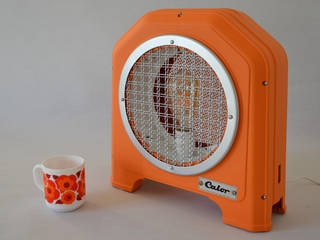 Lampe art deco orange blanche Bakelite Calor made in France, ArtJL ArtJL Гостиная в скандинавском стиле Натуральное волокно Бежевый