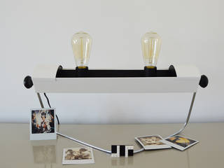 Lampe blanche Design issue d’un ancien radiateur de marque PRL des années 60., ArtJL ArtJL Industrial style living room Iron/Steel