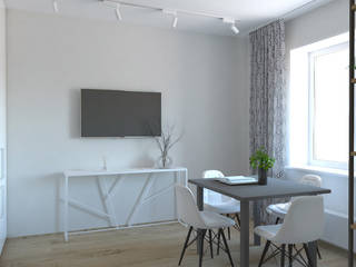 2х-комнатная квартира, ХЛОПОК дизайн-студия ХЛОПОК дизайн-студия Кухня в скандинавском стиле