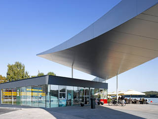 UNESCO-Welterbezentrum am Ufer der Donau, Najjar - Najjar Architekten Najjar - Najjar Architekten Commercial spaces Aluminium/Cynk Srebrny Muzea