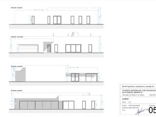 PROYECTO DE CONSTRUCCIÓN DE VIVIENDA UNIFAMILIAR CON PISCINA EN SA PLANERA (MARRATXÍ-MALLORCA), BONFILL INGENIERÍA, ARQUITECTURA Y PAISAJE S.L. BONFILL INGENIERÍA, ARQUITECTURA Y PAISAJE S.L. Casas unifamiliares Concreto