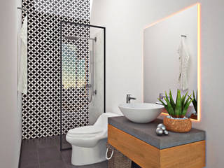 CASA BRASIL, ARQUITECTOS AJ ARQUITECTOS AJ Minimal style Bathroom