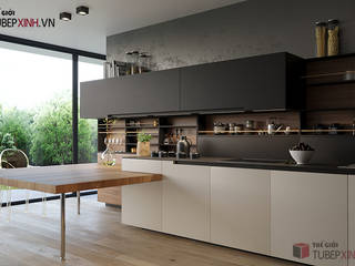 TỦ BẾP TẠI TRÀ VINH, Thế giới tủ bếp xinh Thế giới tủ bếp xinh Modern kitchen Engineered Wood Transparent