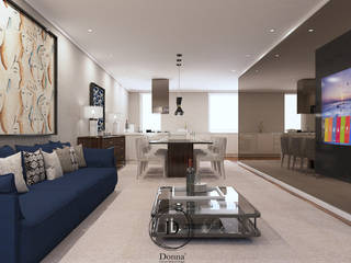 Donna - Exclusividade e Design Ruang Keluarga Modern Kayu Beige