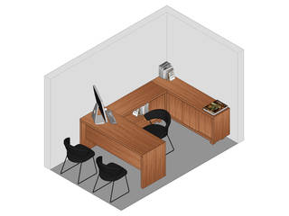 Escritorio para Consultorio, MNGN diseño | arquitectura MNGN diseño | arquitectura Modern study/office Wood Wood effect
