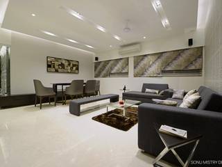 K RESIDENCE , SONU MISTRY DESIGN SONU MISTRY DESIGN Modern living room Marble