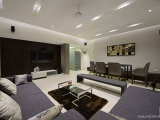 K RESIDENCE , SONU MISTRY DESIGN SONU MISTRY DESIGN Modern living room لکڑی Wood effect