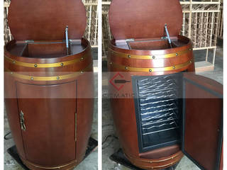 Restaurant walnut barrels wine cellar barrel, CieMatic CieMatic Bodegas de estilo moderno