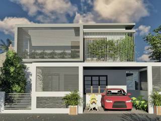 Residence for Dr Anandhu, ARCHIDUEX-THE DESIGN STUDIO ARCHIDUEX-THE DESIGN STUDIO منازل صغيرة الخرسانة