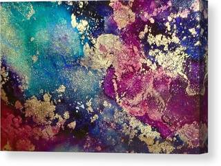 Luxury Abstract Canvas Artwork Fluid Art Painting , Alcohol ink Art, Wall Decor Canvas Jewel Toned Home Decor Canvas Gift by artist Holly Anderson , Holly Anderson Fine Art Holly Anderson Fine Art Other spaces Cotton Red