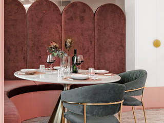 Luxe Au Pastel, Mr Shopper Studio Pte Ltd Mr Shopper Studio Pte Ltd Modern dining room