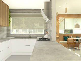 Sobrado Embu das Artes, LUUI Engenharia & Design LUUI Engenharia & Design Kitchen units Wood Wood effect