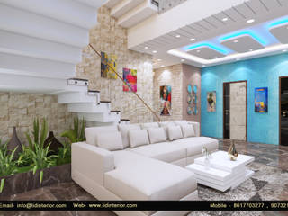 6 BHK Duplex house Complete Interior Design Project at Mukundapur, Daspara, Kolkata, Luxurious Interior Decoration ( LID Interior ) Luxurious Interior Decoration ( LID Interior ) غرفة المعيشة