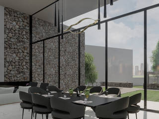 Casa Katy , GR arte & diseño GR arte & diseño Sala da pranzo moderna Pietra