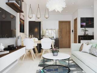 Nội thất chung cư Vinhomes Grand Park - 50m2, 1 PN - Cô Đào, Q9, Công ty Cổ Phần Nội Thất Mạnh Hệ Công ty Cổ Phần Nội Thất Mạnh Hệ Phòng khách