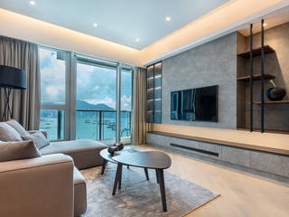 A Boutique Living Area for a Family of Four - Cullinan West, Hong Kong, Grande Interior Design Grande Interior Design Modern living room