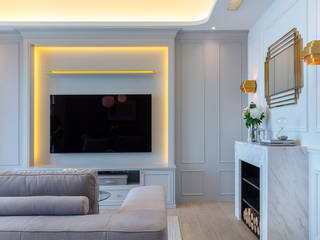 Celeste and the Sea - Alto Residences, Hong Kong, Grande Interior Design Grande Interior Design Classic style living room