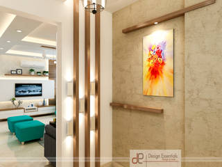Unitech Escape Gurgaon, Design Essentials Design Essentials Minimalist corridor, hallway & stairs Plywood Brown