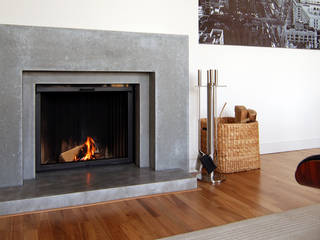 Betonkamine – Wärme im Beton, material raum form material raum form Moderne Wohnzimmer