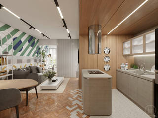 Apartamento Leme , fpr Studio fpr Studio Eclectic style kitchen Wood effect