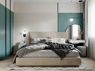 Спальня в панельном доме, DesignNika DesignNika Спальня в скандинавском стиле