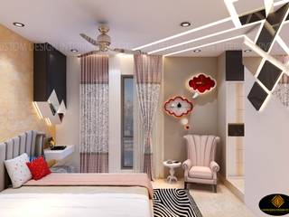 Mr. Tarun Ganguli's Latest Modern Bedroom, Bally, Howrah, CUSTOM DESIGN INTERIORS PVT. LTD. CUSTOM DESIGN INTERIORS PVT. LTD. Modern style bedroom Glass