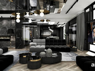 WORK HARD, DREAM BIG | I | Wnętrza apartamentu, ARTDESIGN architektura wnętrz ARTDESIGN architektura wnętrz Modern living room