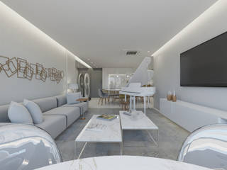Apartamento AA, Renato Menezes Arquitetura Renato Menezes Arquitetura Livings de estilo minimalista