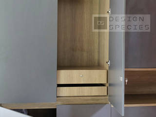 Concealed handle wardrobe, DESIGN SPECIES DESIGN SPECIES Dormitorios de estilo moderno Tablero DM